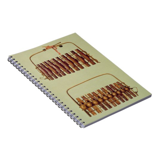 、から南アフリカマリンバ、前部および背部眺め ノートブック (右側)