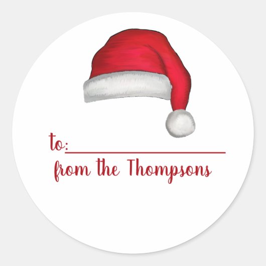 から可愛いお洒落クリスマスサンタハット ラウンドシール (正面)