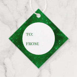 ～から向かって輝く緑の箔 フェイバータグ