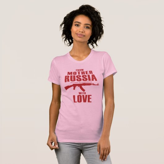 から愛AKワイシャツ(女性)を持つ母ロシア Tシャツ (正面フル)