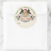 ~から来たクリスマスプリンパーソナライズされたグ ラウンドシール (バッグ)