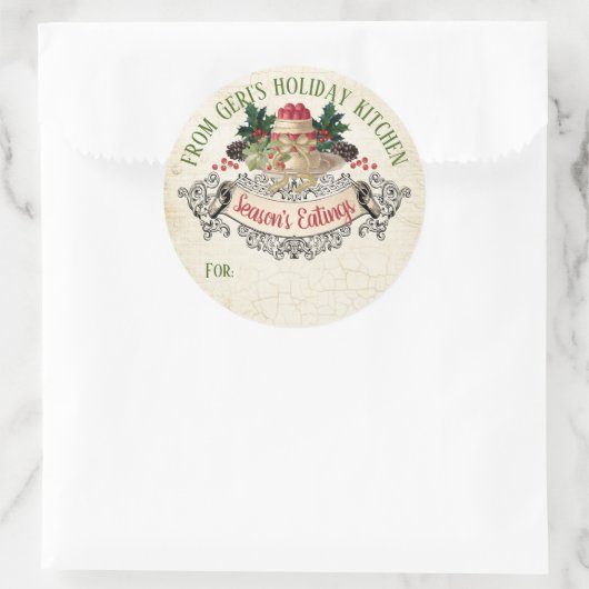 ~から来たクリスマスプリンパーソナライズされたグ ラウンドシール (バッグ)