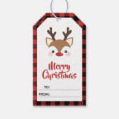 ～から来たトナカイ赤の聖降誕祭を喜んで祝う ギフトタグ (正面)