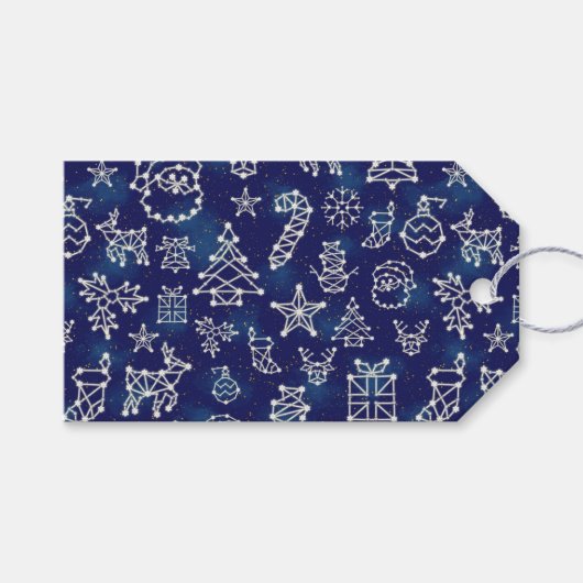 ～から来るクリスマス星座の星模様 ギフトタグ (正面(横))
