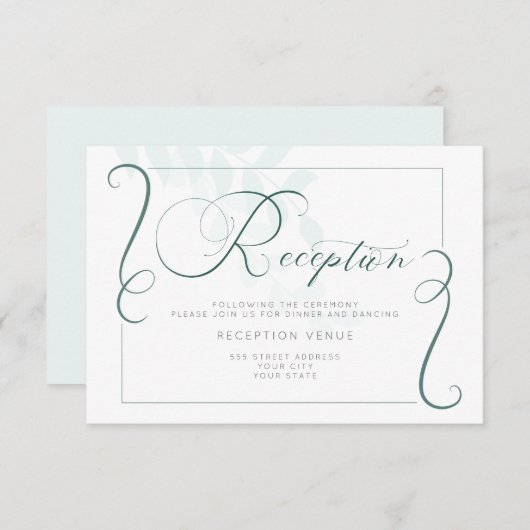 かろうじてミント葉ーズジェイドアクセント 招待状 (正面/裏面)