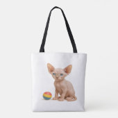 かろうじて含まれている – Sphynx Kitten トートバッグ (裏面)