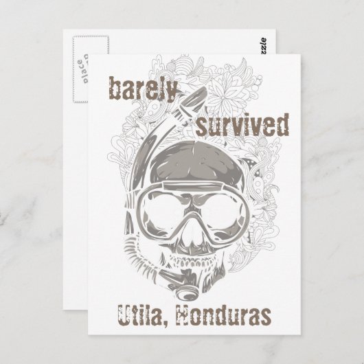 かろうじて生き延びウティラホンジュラススカルダイブハガキ ポストカード (正面/裏面)