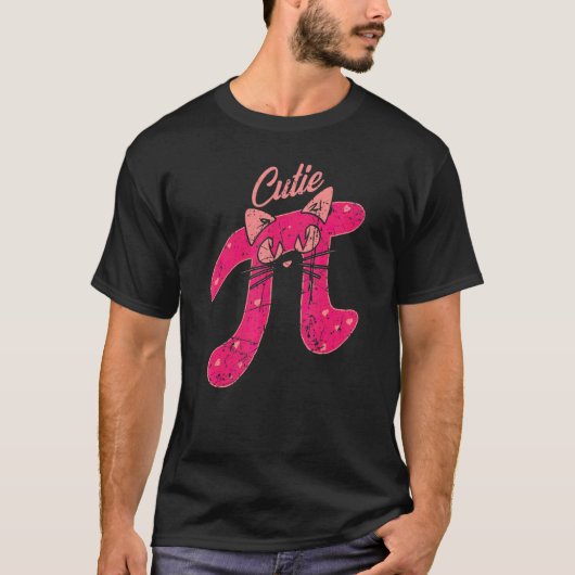 かわいいπ猫 3 14 3月14日 数学教師 楽しい ヴィンテージ tシャツ (正面)