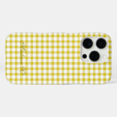 かわいいあたたかい黄色のギンガムチェック柄 Case-Mate iPhoneケース (裏面 (横))