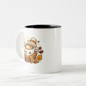 かわいいあったかカプチーノ コーヒーマグ ツートーンマグカップ (正面左)