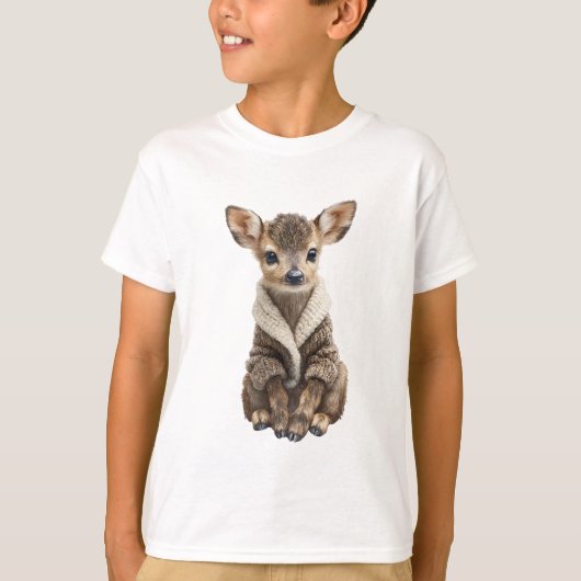かわいいあったか鹿のセーター キッズ Tシャツ (正面)