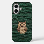 かわいいあったか かぎ針編みフクロウ カスタム 名前 はじめの文字 Case-Mate iPhoneケース (裏面)