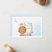 かわいいあなたが私を完成させる バレンタインのミルクとコーキー ノートカード (正面/裏面インサイチュ)