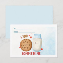 かわいいあなたが私を完成させる バレンタインのミルクとコーキー ノートカード