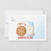 かわいいあなたが私を完成させる バレンタイン ミルクとココアのクッキー ノートカード (正面)