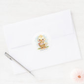 かわいいあひるのイースターエッグパーティ ラウンドシール (封筒)
