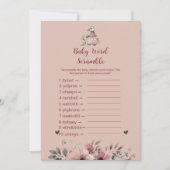 かわいいあひるの赤ちゃん言葉スクランブル|ベビーシャワーゲーム 招待状 (正面)