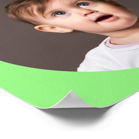 かわいいあめんぼ クローバー 葉 1歳の誕生日 フォト コラージュ ポスター (角)