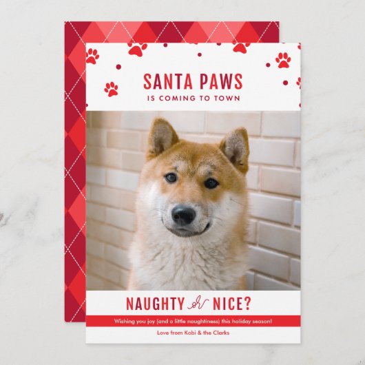 かわいいいけなか素敵な犬のクリスマスフォト シーズンカード (正面/裏面)