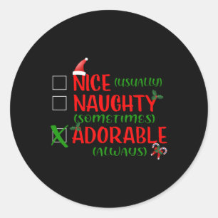 かわいいいけなクリスマスおもしろい1 ラウンドシール