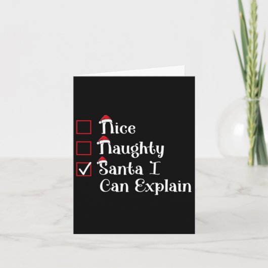 かわいいいけなクリスマスを説明できるサンタさん カード (正面)