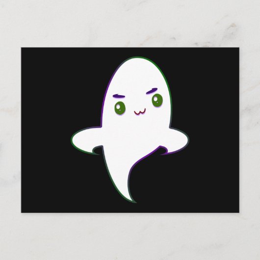かわいいいたずらハロウィンの幽霊 ポストカード (正面)