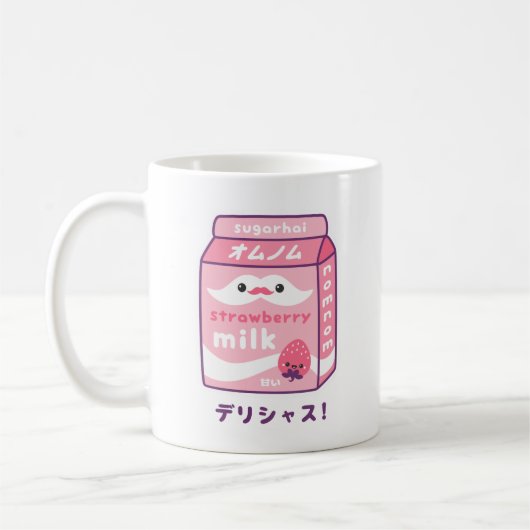 かわいいいちごのミルク コーヒーマグカップ (左)