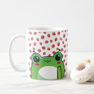かわいいいちごカエル コーヒーマグカップ