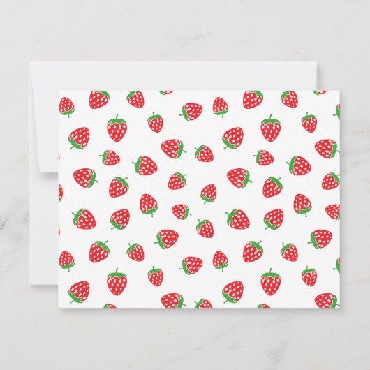 かわいいいちごカエル 招待状 (裏面)