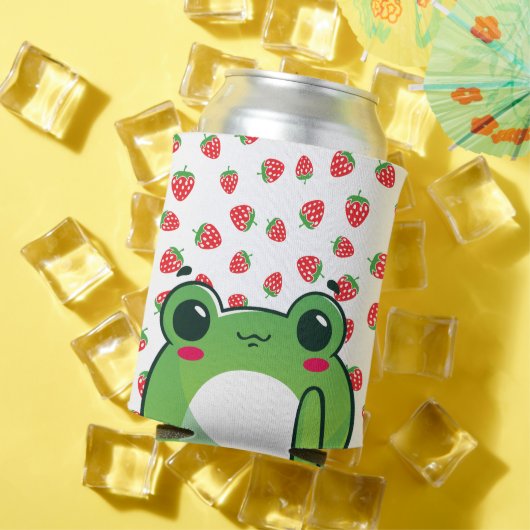 かわいいいちごカエル 缶クーラー (インサイチュ 夏)