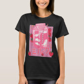 かわいいいちごミルクの日本風デザイン Tシャツ (正面)