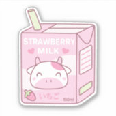 かわいいいちごミルクパケットの落書き シール (正面)