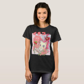 かわいいいちごミルク猫の美意識 Tシャツ (正面フル)