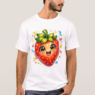 かわいいいねむりいちごTシャツ | かわいいフルーツ Tシャツ