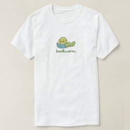 かわいいいもむしが本を読む Tシャツ