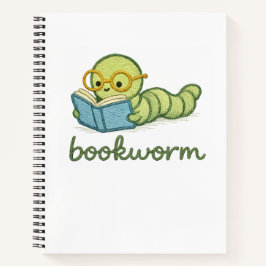 かわいいいも虫の読書本 ノートブック