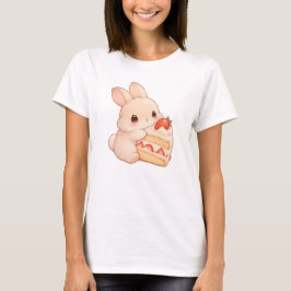 かわいいうさぎといちごショートケーキ Tシャツ