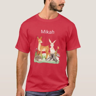 かわいいうさぎとはりねずみのミカちゃん Tシャツ