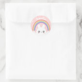 かわいいうさぎと虹のオーダーメイド ラウンドシール (バッグ)