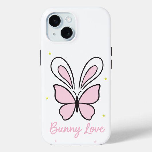 かわいいうさぎと蝶の愛らしいデザイン Case-Mate iPhoneケース (裏面)
