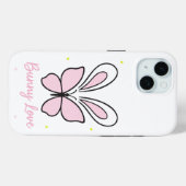 かわいいうさぎと蝶の愛らしいデザイン Case-Mate iPhoneケース (裏面 (横))