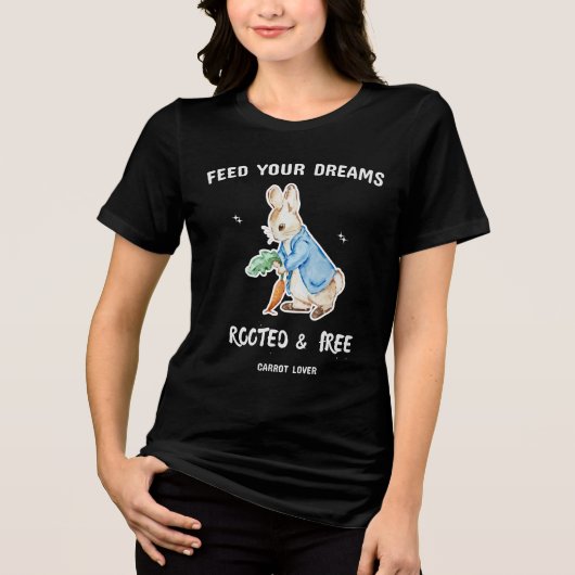 かわいいうさぎのにんじん愛好家のTシャツ トライブレンドTシャツ (正面)
