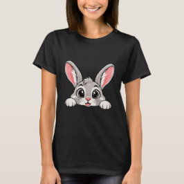 かわいいうさぎのぴょこっと顔 Tシャツ