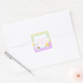 かわいいうさぎのイースターエッグハント スクエアシール (封筒)