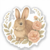かわいいうさぎのイースター ステッカー シール (正面)