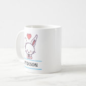 かわいいうさぎのオーダーメイド コーヒーマグカップ (正面左)