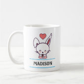 かわいいうさぎのオーダーメイド コーヒーマグカップ (左)