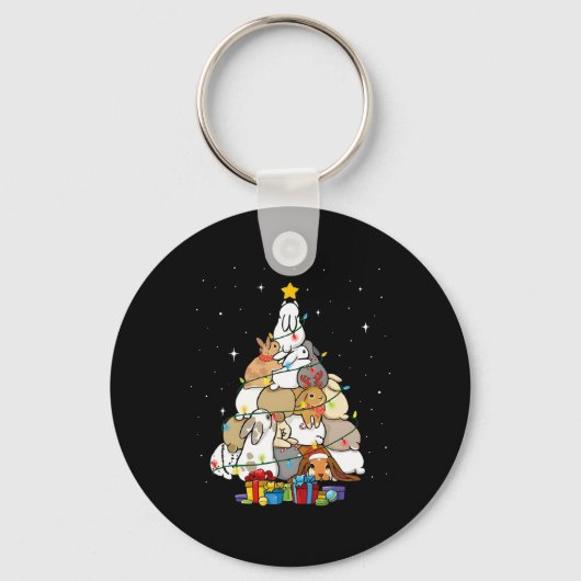 かわいいうさぎのクリスマスツリー 1 キーホルダー (正面)