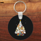 かわいいうさぎのクリスマスツリー 1 キーホルダー (正面)