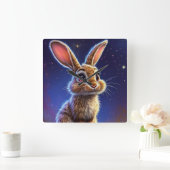 🐰 かわいいうさぎの保育室インテリアギフト ✨ スクエア壁時計 (ホーム)